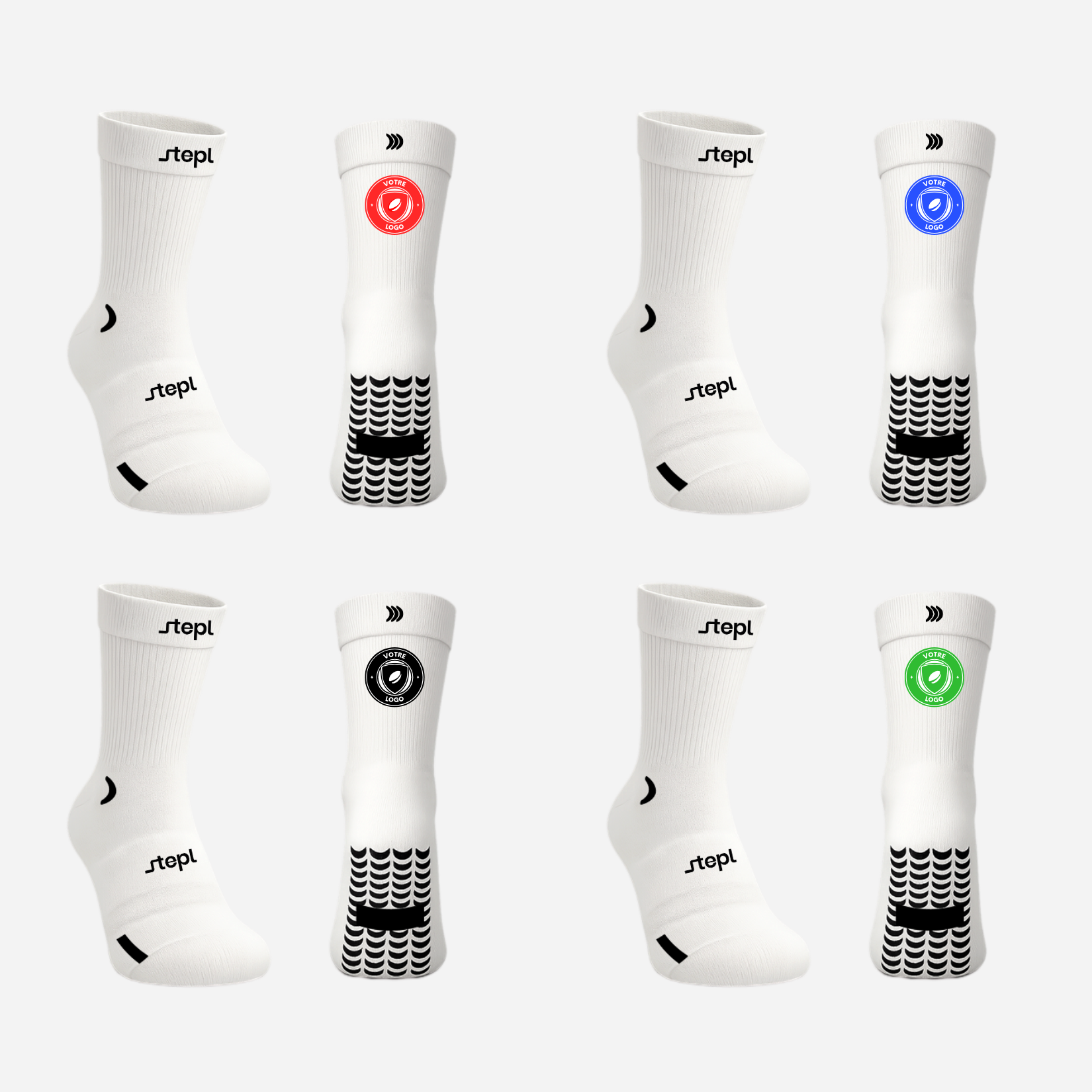 4 x Grip White - LOGO