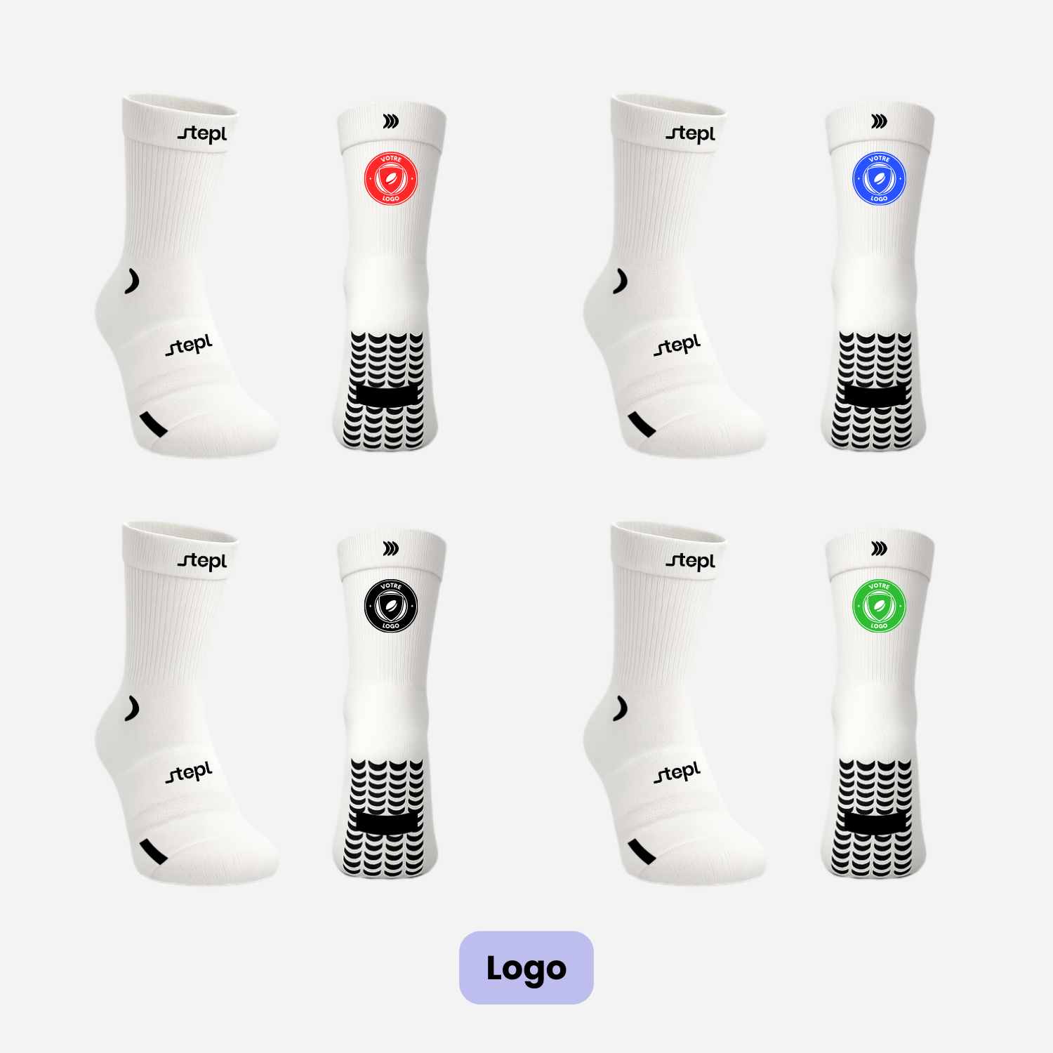 4 x Grip White - LOGO